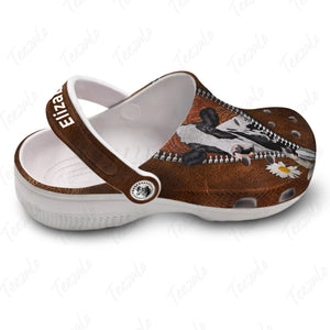 Cow With Daisy Personalized Clogs Shoes