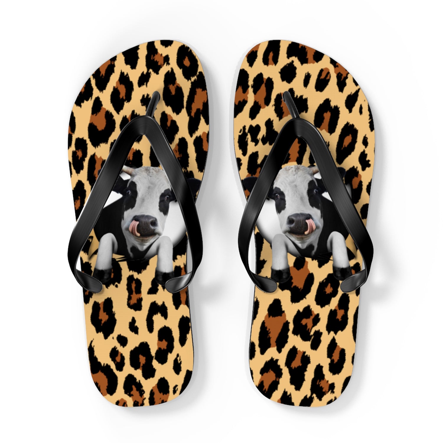 Cow Hole Leopart Flip Flop