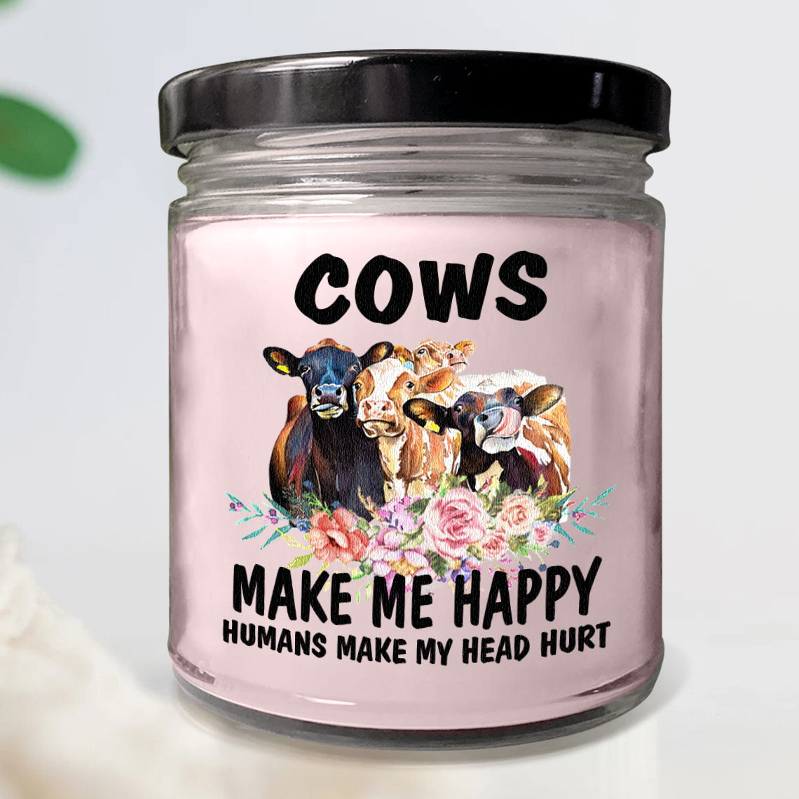 Cows Make Me Happy Candle - Candle Pet Teezalo
