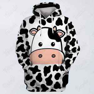 Cow Face All Over Hoodie TH0920