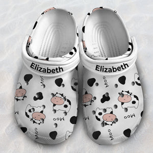 Cow Personalized Clogs Shoes, Moo