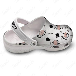 Cow Personalized Clogs Shoes, Moo