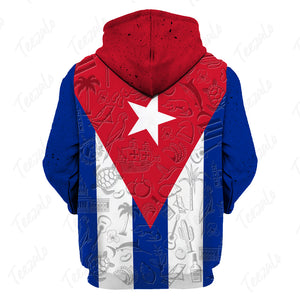 Cuba Flag And Symbol Personalized Hoodie With Your Name