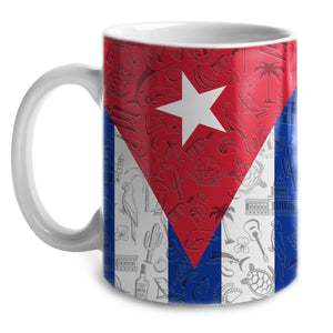 Cuba White Coffee Mug With Flag And Symbols, Cuba Souvenirs And Gifts