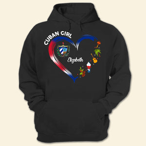 Cuban Girl Heart With Symbols Hoodie