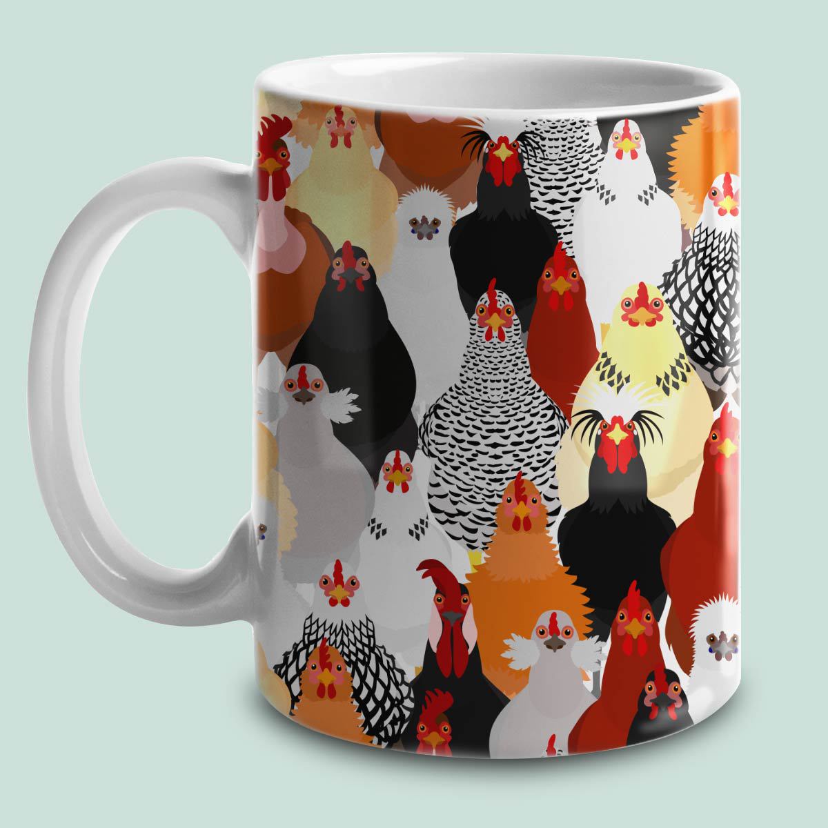 Custom Chicken Coffee Mug, Cute Chicken Gift - Teezalo