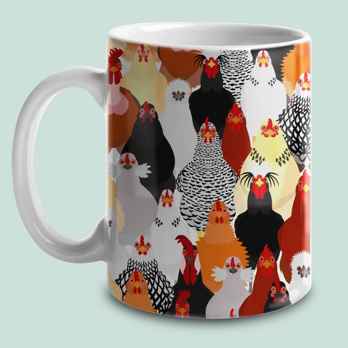Custom Chicken Coffee Mug, Cute Chicken Gift