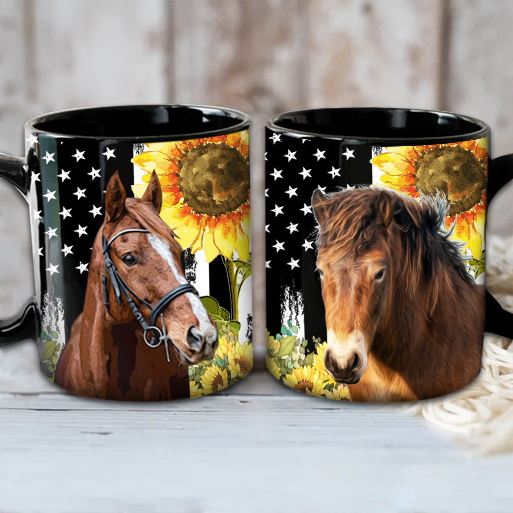 Custom Horse Flower Mug With Photo