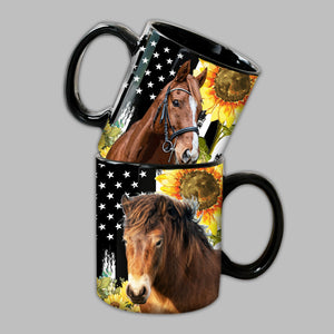Custom Horse Flower Mug With Photo