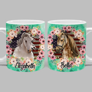 Custom Photo Horse And Flower Mug