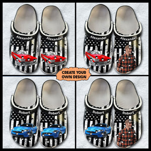 Custom Car Clogs Shoes, Personalized Car Gift