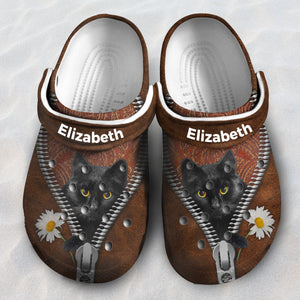 Custom Cat Personalized Clogs Shoes With Daisy