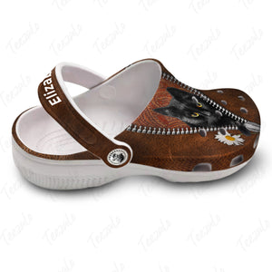 Custom Cat Personalized Clogs Shoes With Daisy