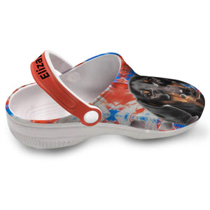 Custom Dog Photo Personalized Clogs Shoes With Tie Dye
