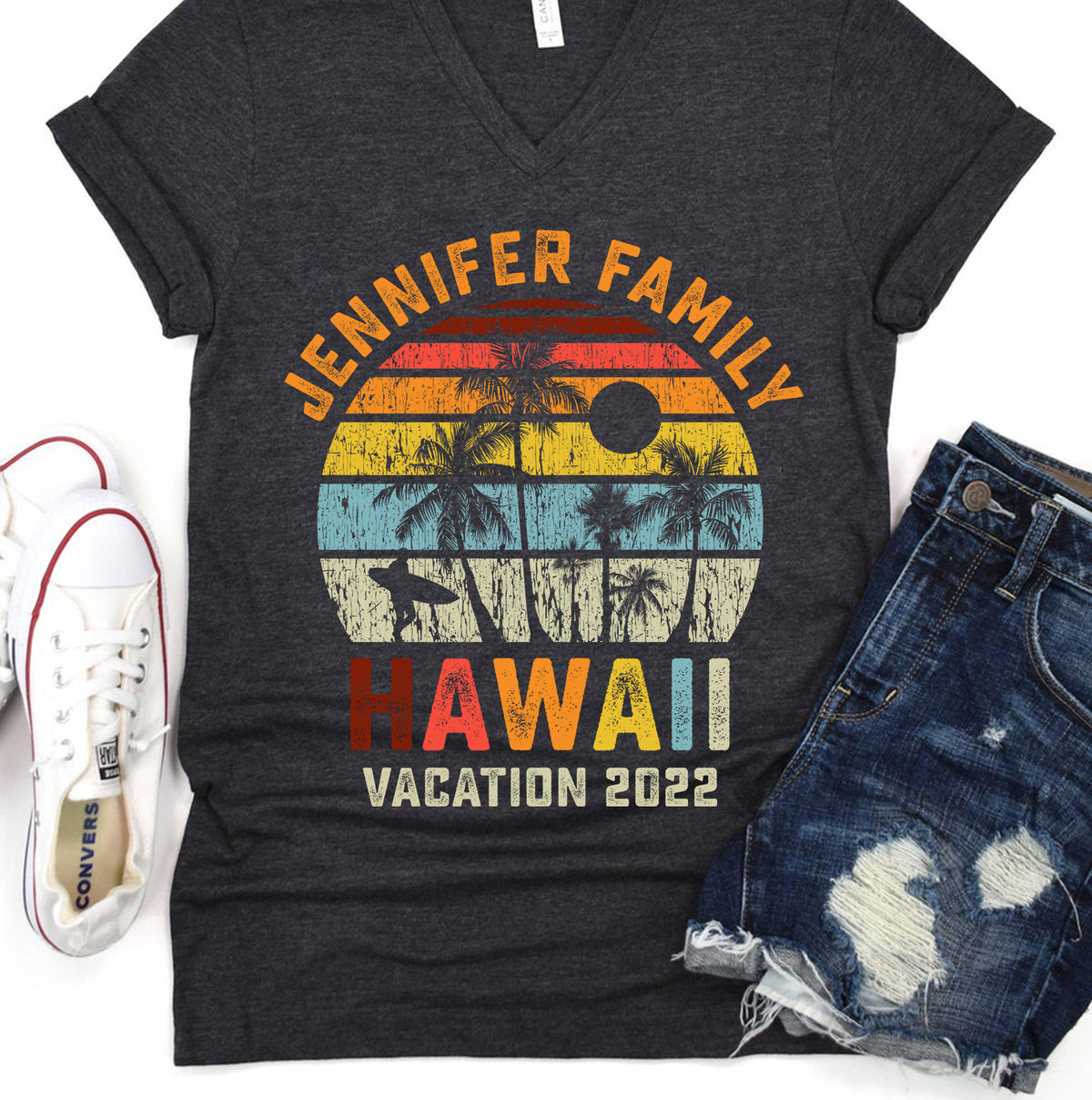 Vintage Family Vacation Personalized T-shirt - T-shirt Vacation Teezalo