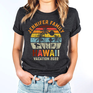Vintage Family Vacation Personalized T-shirt - T-shirt Vacation Teezalo