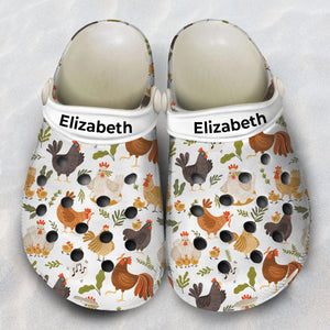 Cute Personalized Chicken Clogs Shoes NM02140215