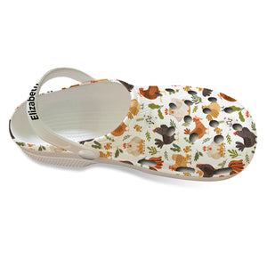 Cute Personalized Chicken Clogs Shoes NM02140215