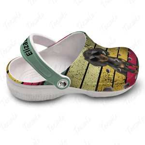 Dachshund Personalized Clogs Shoes, Vintage