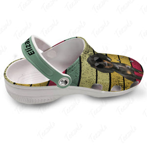 Dachshund Personalized Clogs Shoes, Vintage