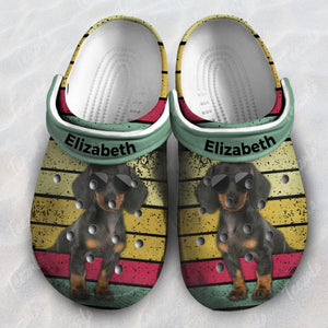 Dachshund Personalized Clogs Shoes, Vintage