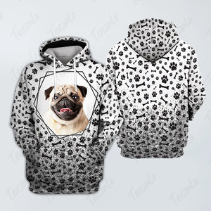 Dog Personalized All Over Hoodie With Many Paws 1