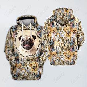 Dog Personalized All Over Hoodie With Many Paws 5