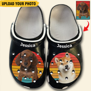 Custom Dog Pet Face Retro Clogs Shoes, Gift Dog Lovers