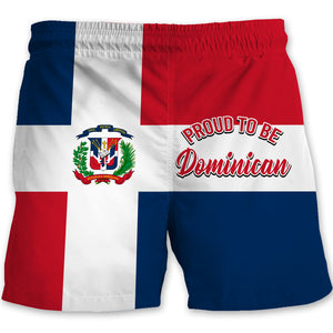 Proud To Be Dominican Flag Men Beach Shorts