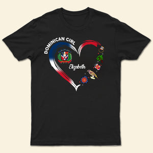 Dominican Girl Heart With Symbols Hoodie