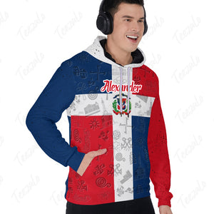 Dominican Flag And Symbol Personalized Hoodie With Your Name