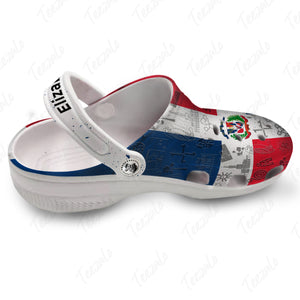 Dominican Flag Personalized Clogs Shoes With Your Name