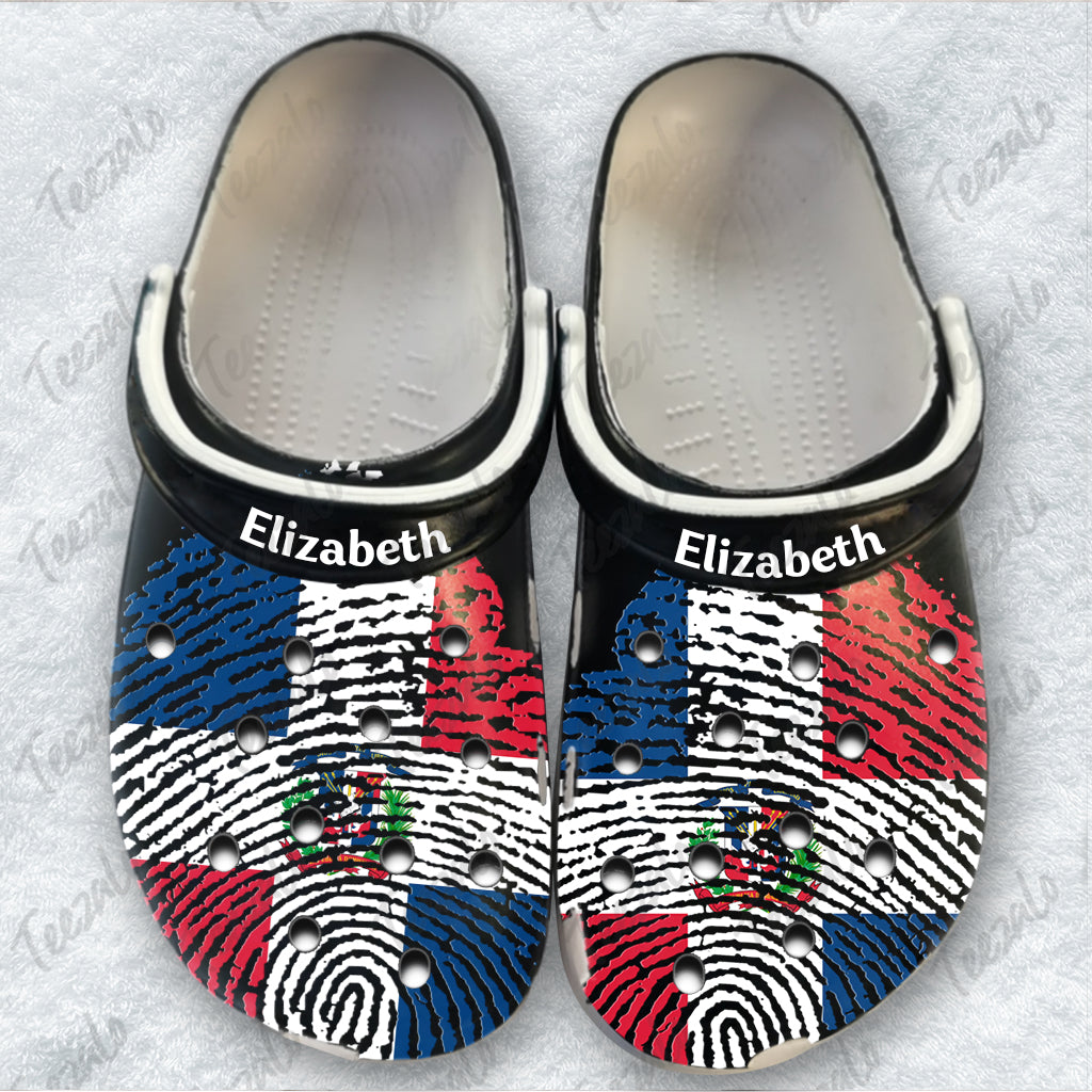 DNA Dominican Flag Dominican Gift Personalized Clogs Shoes