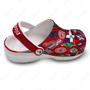 Vintage Dominica Dominican Flag Pride Personalized Clogs Shoes - Crocs Born Teezalo