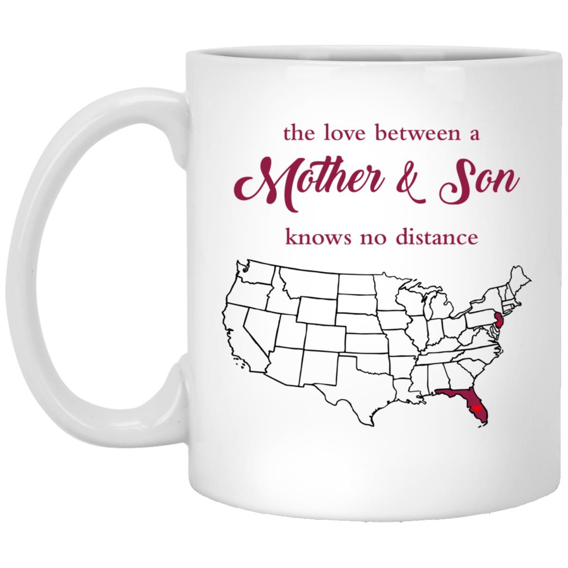 New Jersey Florida The Love Between Mother And Son Mug - Mug Teezalo