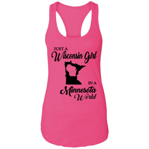 Just A Wisconsin Girl In A Minnesota World T-shirt - T-shirt Teezalo