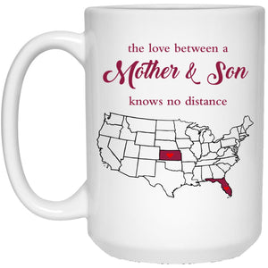 Kansas Florida The Love Between Mother And Son Mug - Mug Teezalo