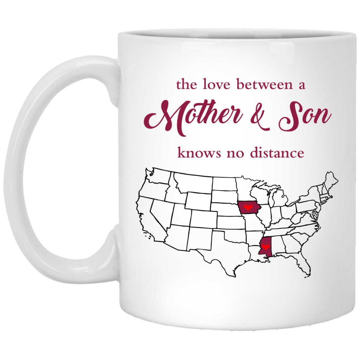 Iowa Mississippi The Love Between Mother And Son Mug - Mug Teezalo