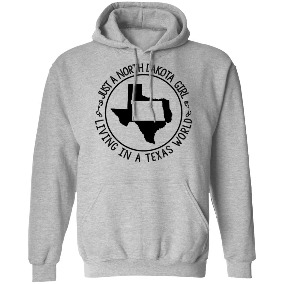 North Dakota Girl Living In Texas World T Shirt - T-shirt Teezalo
