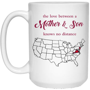 Virginia New Jersey The Love Between Mother And Son Mug - Mug Teezalo