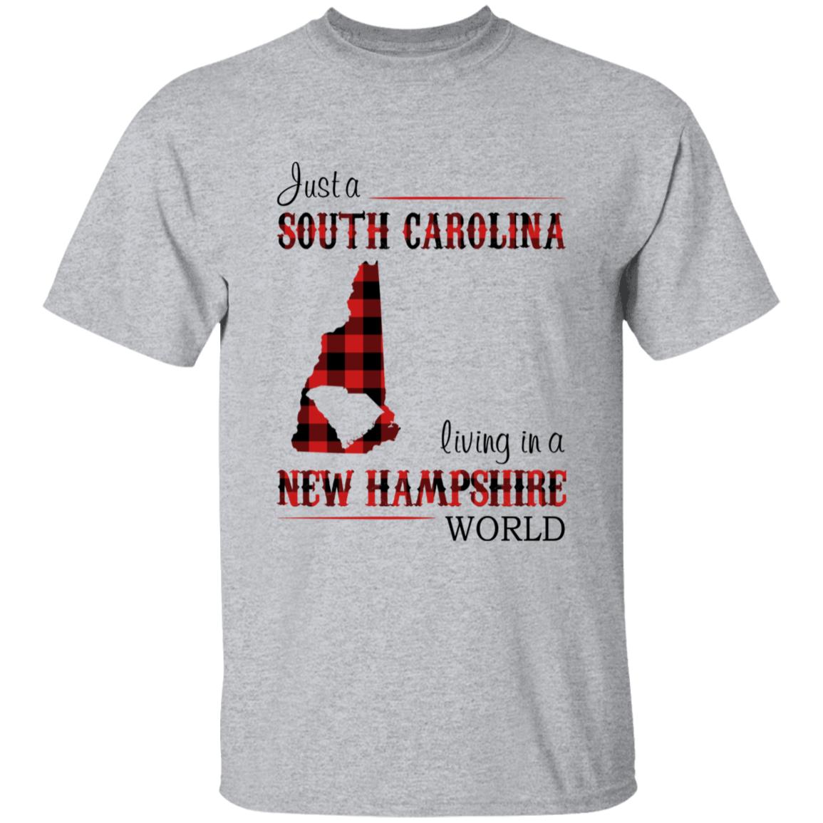 Just A South Carolina Girl Living In A New Hampshire World T-shirt - T-shirt Born Live Plaid Red Teezalo