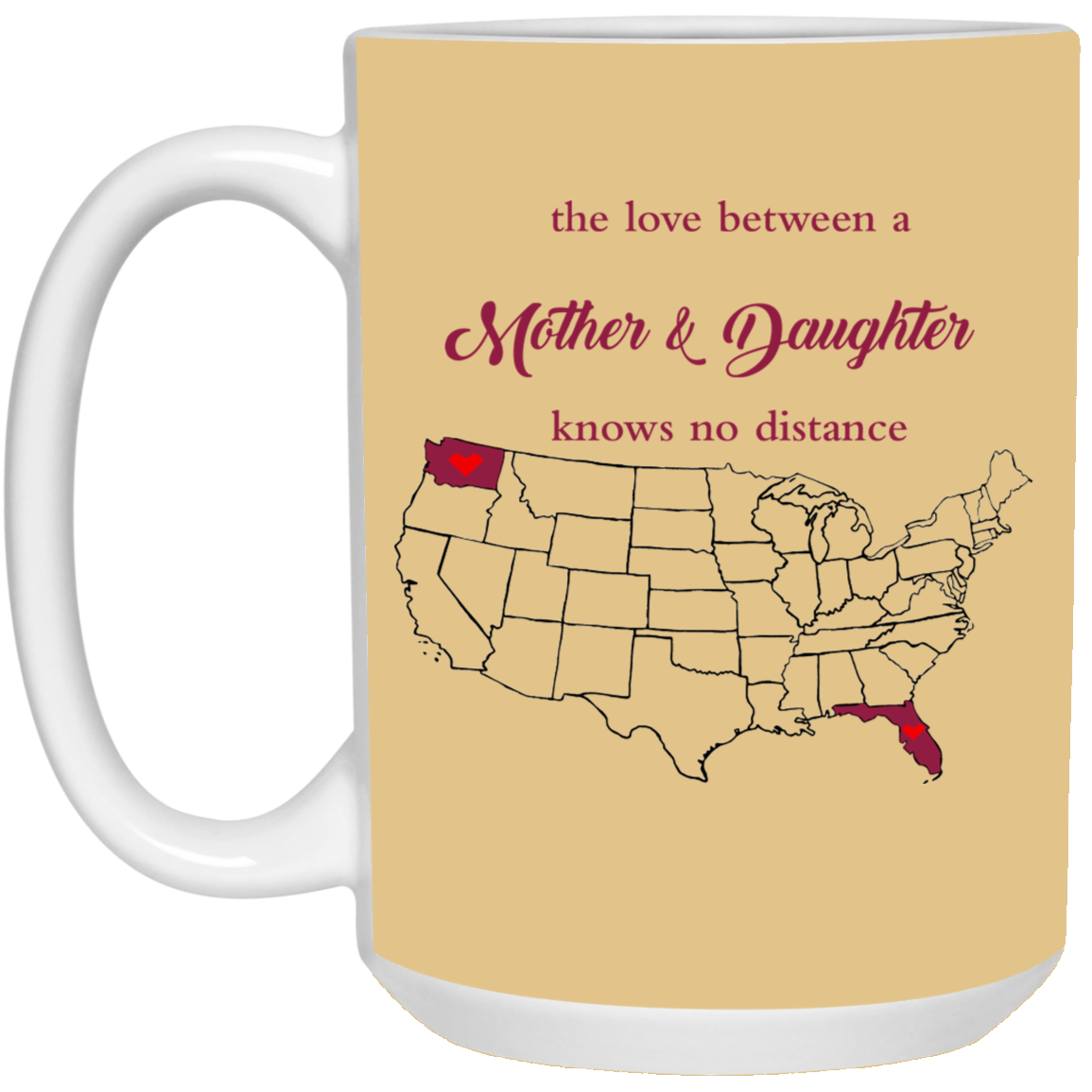 Washington Florida The Love A Mother And Daughter Mug - Mug Teezalo