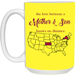 Kansas New York The Love Between Mother And Son Mug - Mug Teezalo