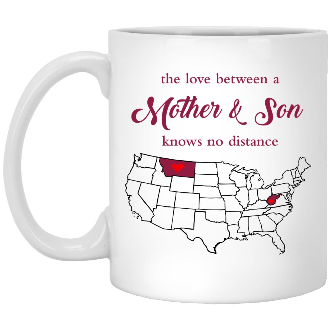 West Virginia Montana The Love Between Mother And Son Mug - Mug Teezalo