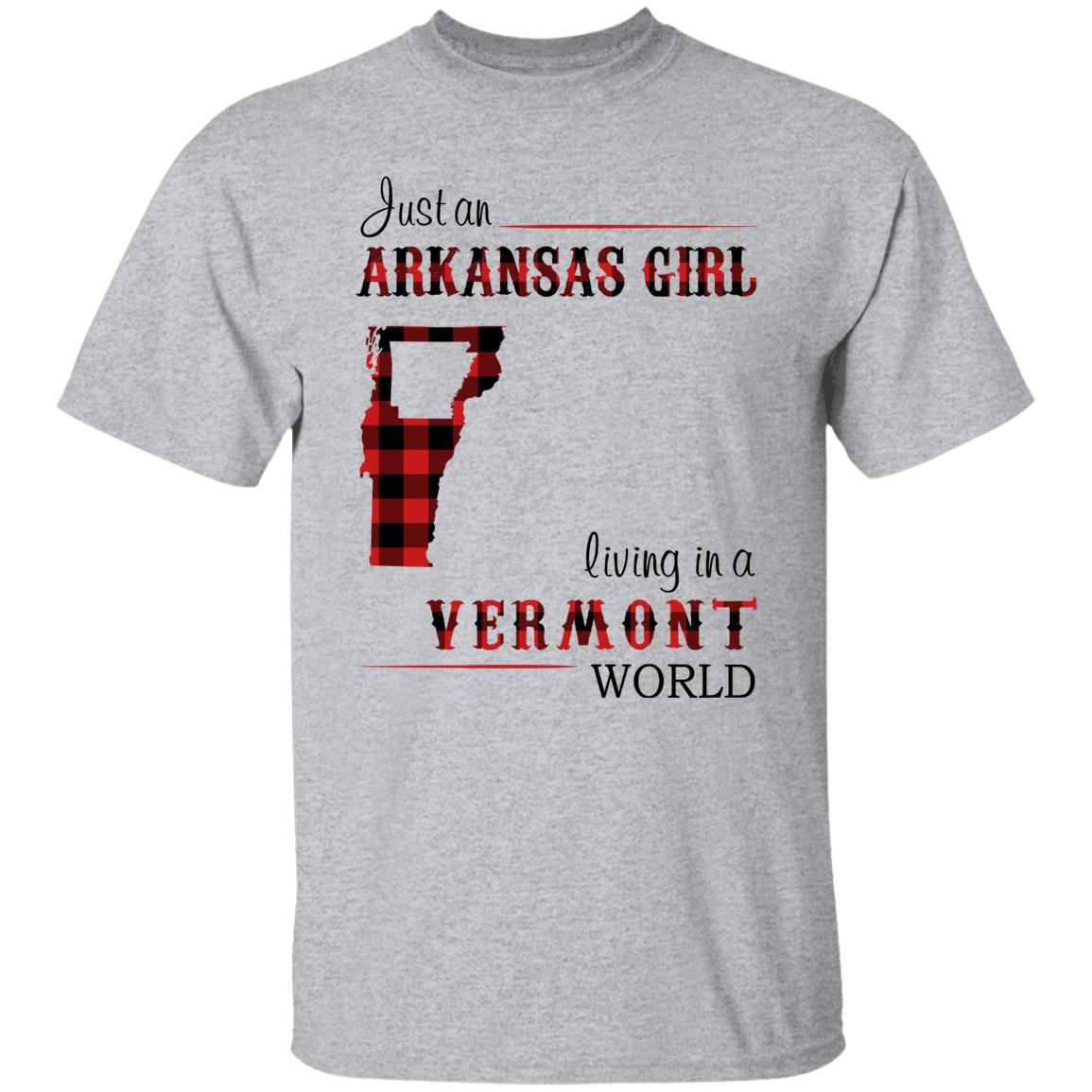Just An Arkansas Girl Living In A Vermont World T-shirt - T-shirt Born Live Plaid Red Teezalo