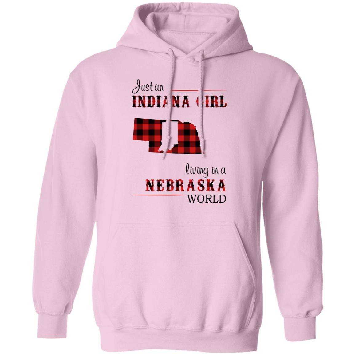 Just An Indiana Girl Living In A Nebraska World T-Shirt - T-shirt Born Live Plaid Red Teezalo