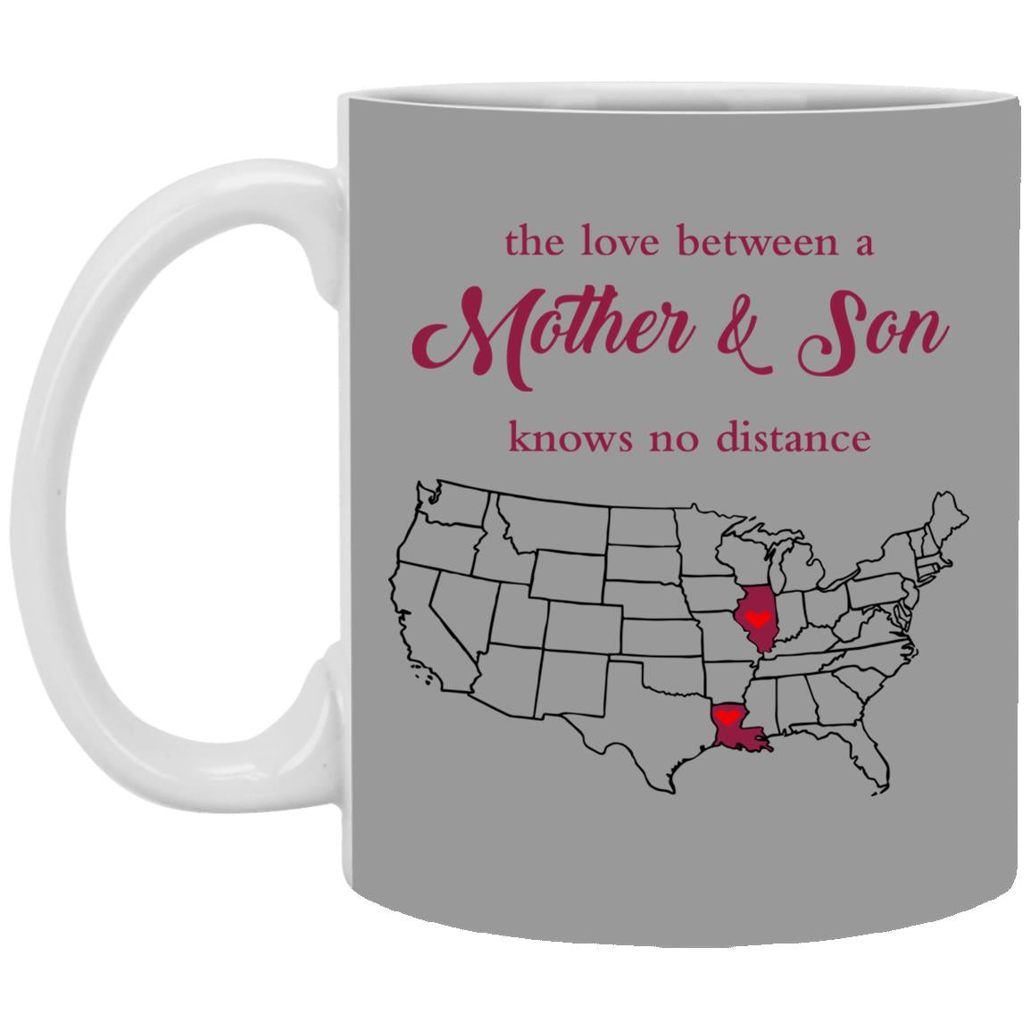Illinois Louisiana The Love Between Mother And Son Mug - Mug Teezalo