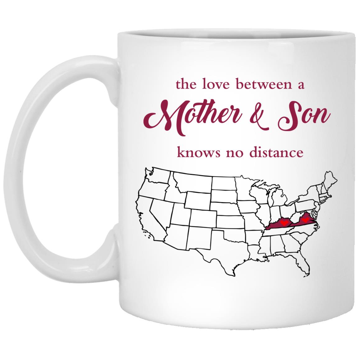 Virginia Kentucky The Love Between Mother And Son Mug - Mug Teezalo
