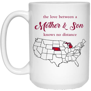 Michigan Nebraska The Love Between Mother And Son Mug - Mug Teezalo