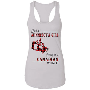 Just A Minnesota Girl Living In A Canadian World T Shirt - T-shirt Teezalo